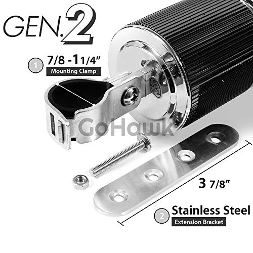 Gohawk Rd8 Gen.2 Waterproof Bluetooth Motorcycle Stereo Speakers 7/8-1.25 In. Handlebar Mount Mp3 Music Player Audio Amplifier System Scooter Bike Atv Utv Jet Ski, Aux In, Usb, Microsd, Fm Radio #TOP2