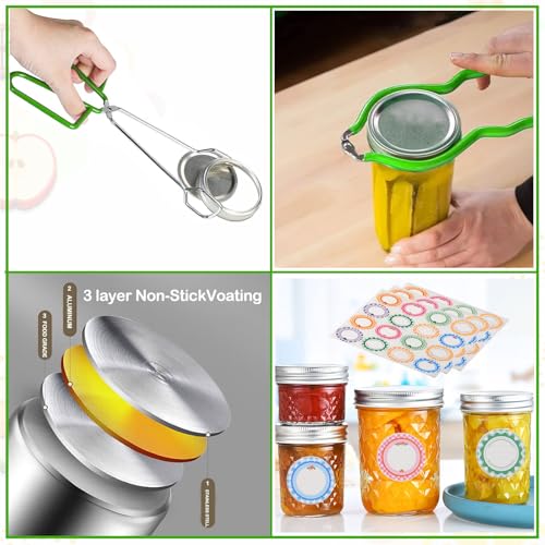 Olla de enlatado para baño de agua con estante protector y elevador para evitar quemaduras 5