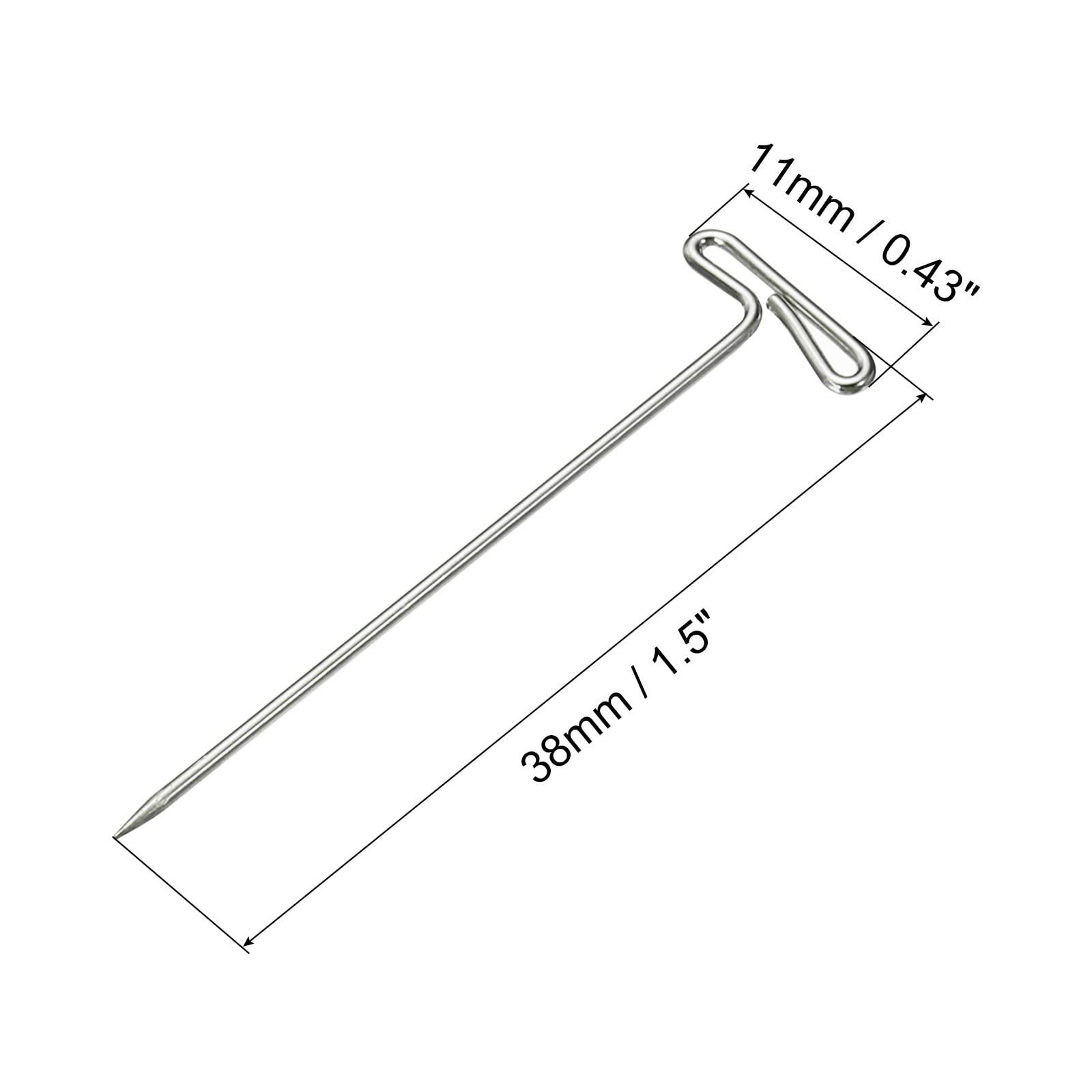 PATIKIL 1.5 Inch T-Pins, 50 Pack Stainless Steel Blocking Pin Needles for Modelling Crafts, Silver - Image 2