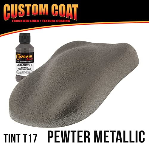 Custom Coat Pewter Metallic 2 Quart (1/2 Gallon) Urethane Spray-On Truck Bed Liner Kit - Easy Mixing, Just Shake, Shoot - Durable Textured Protective Coating, Prevent Stop Rust - Car, Auto Equipment #TOP1