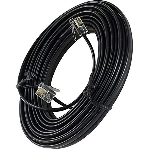 True Decor 25 Feet Black Phone Telephone Extension Cord Cable Wire With Standard Rj-11 Plugs #TOP1