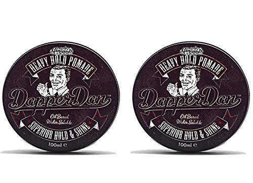 Dapper Dan Heavy Hold Pomade Mens Hair Styling Product | A Pomade For Men With Superior Hold & Shine | High Shine Mens Hair Pomade 2 x 100ml Duo Pack
