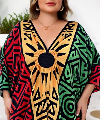 Image of Kaftan Dress for Women - Plus Size Caftan Maxi Beach Dress Moo Moos Loungewear, Swimsuit Cover Up for Beach, Pool or Vacation