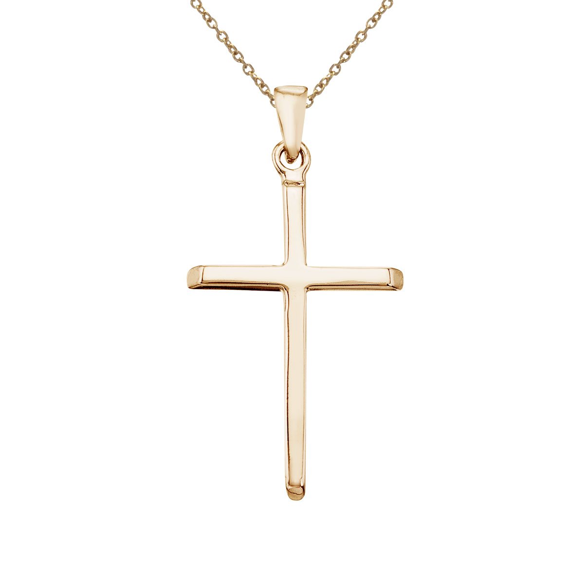 DIRECT-JEWELRY DON'T FORGET THE DASH14K Yellow Gold Plain Cross Pendant  with 18