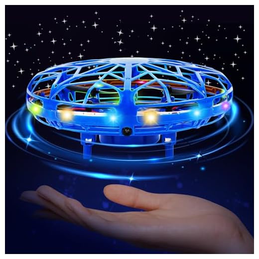UFO Mini drone – Balle volante, jouet volant, balle rotative à 360 ° avec lumière LED, cadeaux d'intérieur et d'extérieur pour enfants, garçons, filles de 6, 7, 8, 9, 10 ans et plus