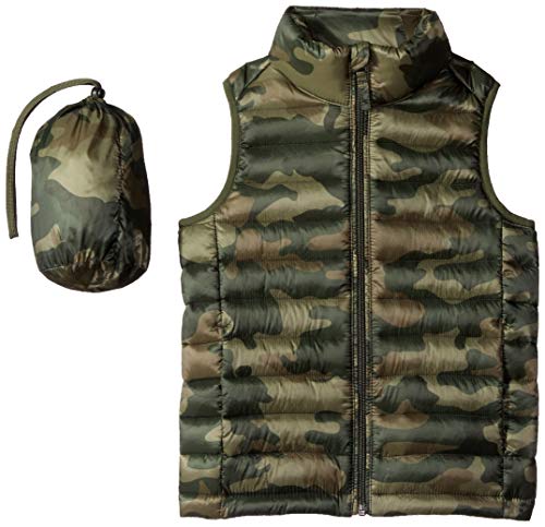 Amazon Essentials Kids Boys Light-Weight Water-Resistant Packable Puffer Vests, Camo Print, XX-Large