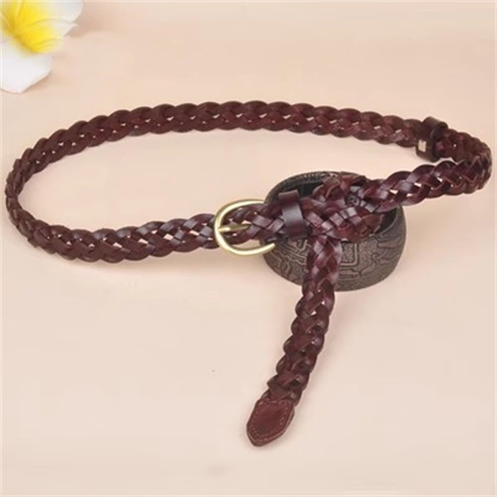 Cinturones Trenzados Cinturón Decorativo Trenzado Mujer Marrón