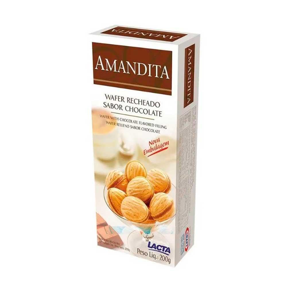 LACTA Amandita Wafer com Recheio de Creme com Cacau 200gr. - 8 PACK.