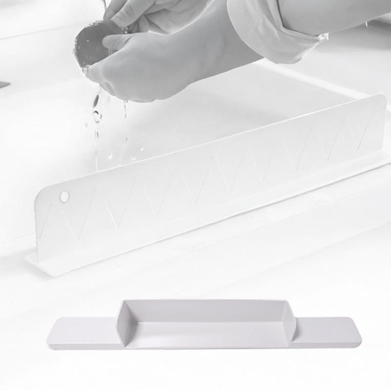 Fenteer Bathtub Splash Guard,Bath Toy Storage,Toy Tray Sturdy Splashproof Water Guard Shelf Silicone for Kitchen Bathroom Bathtub, Gray