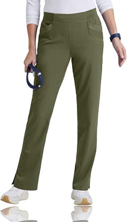 Greys Anatomy Scrubs by BARCO Impact - Moto Scrub Pant for Women, Mid-Rise, Spandex Stretch Yoga Style Womens Scrub Pant