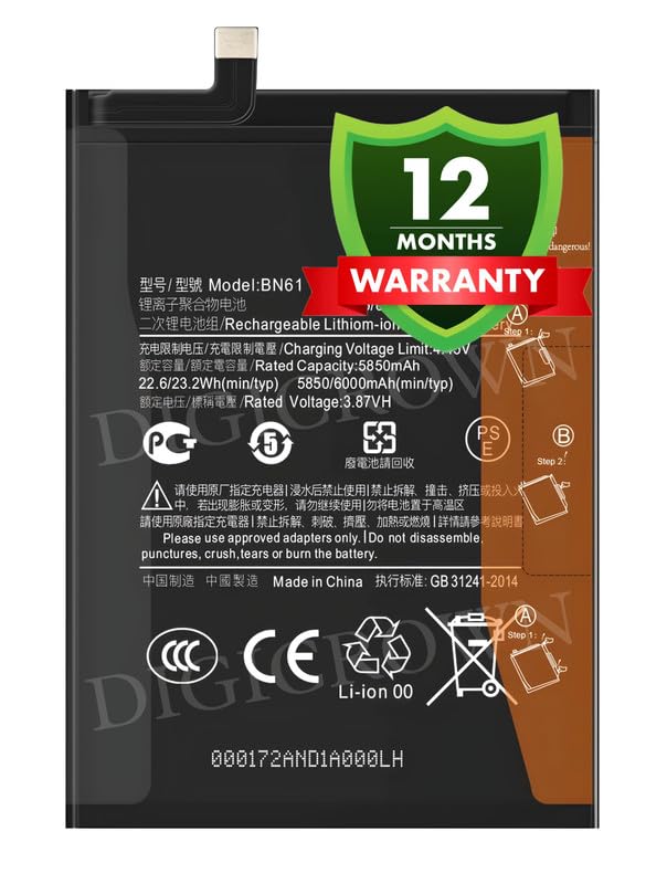 Image of Original BN61 Battery Compatible for Xiaomi Poco X3 - (6000mAh) - 1 Year Warranty DF7