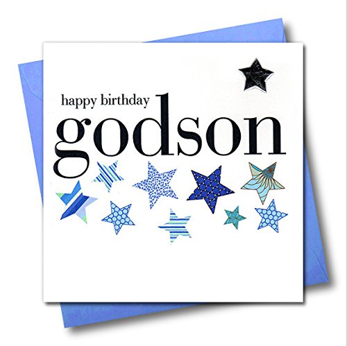 Claire GilesHearts and Stars Happy Birthday Godson Card