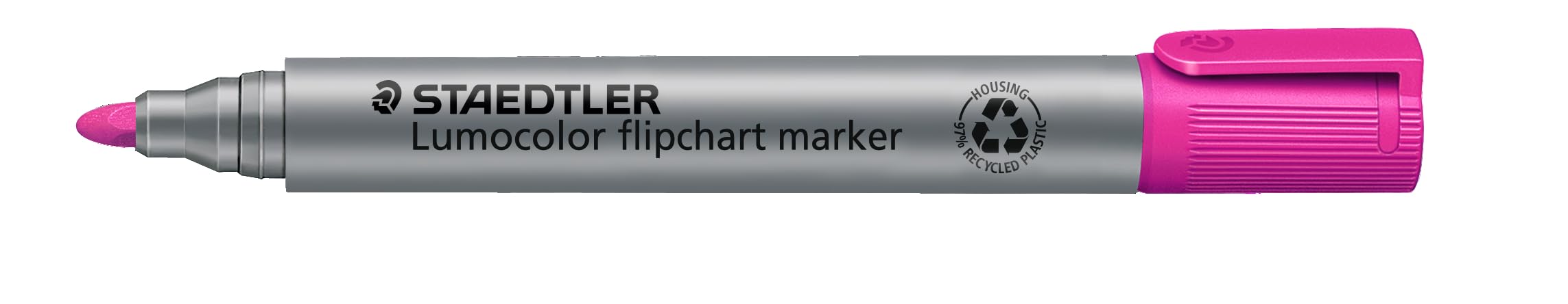 Staedtler flipchart Marker Lumocolor, pink, colour-intensive, quick-drying, low-odour ink, does not bleed through paper, 10 flipchart markers in folding box, 356-20