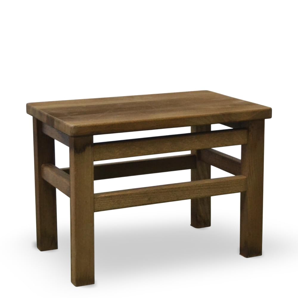 OKAFFAREFATTO MADDALONI Set di 2 sgabelli bassi sgabellini panche poggiapiedi seduta in legno noce scuro