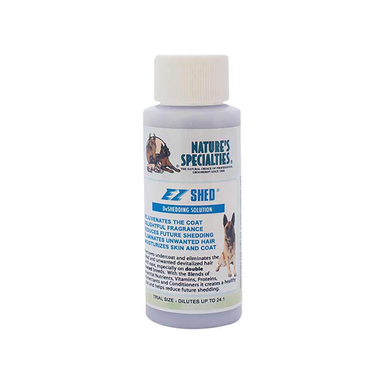 Nature's Specialties EZ Shed Deshedding Conditioner for Dogs Cats, Non-Toxic Biodegradeable, 2oz