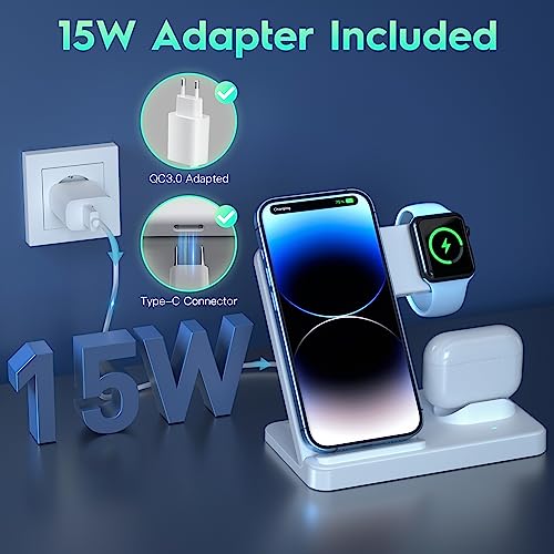 Caricatore Wireless, CHELUXS 3 in 1 Stazione di