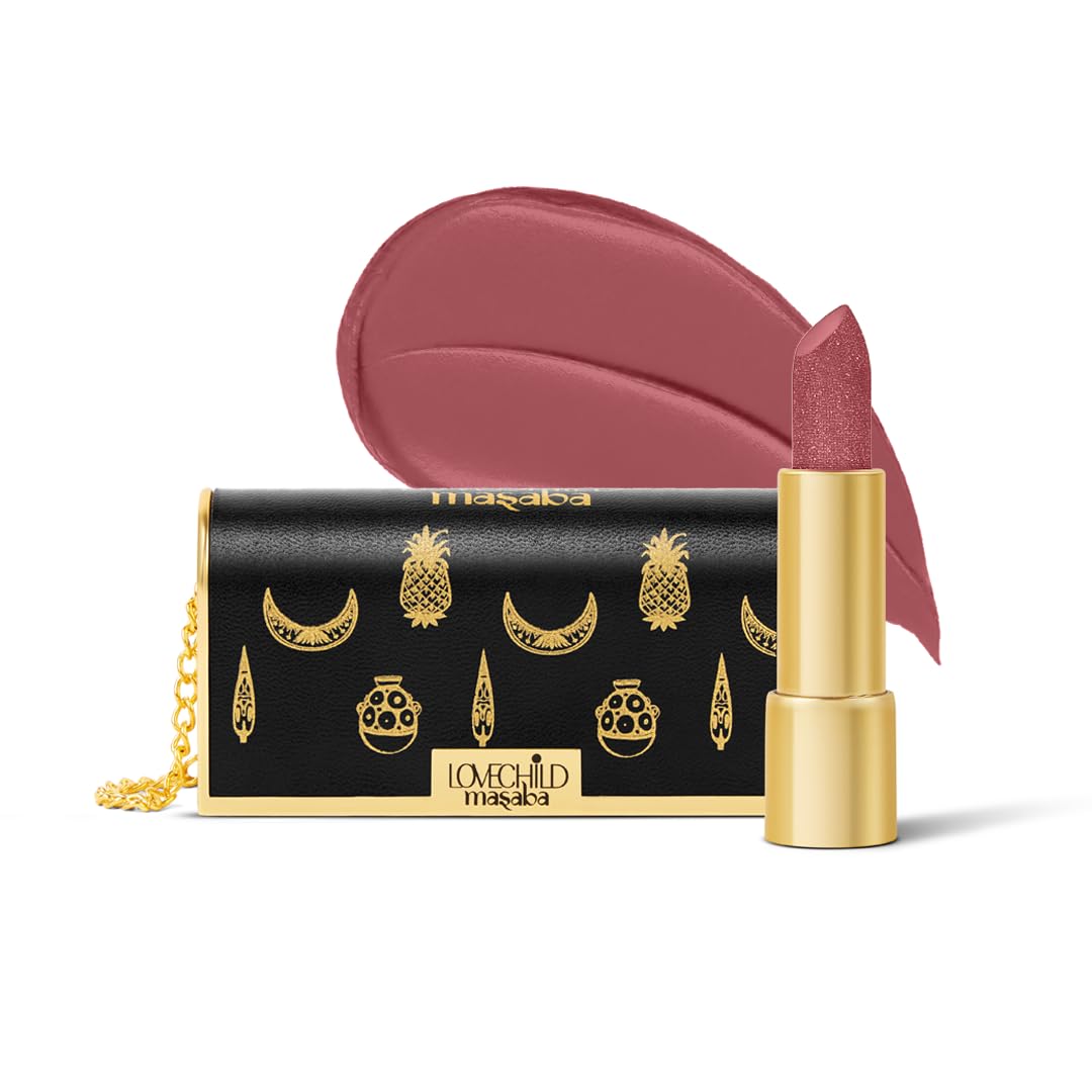 LoveChild Masaba "The Batua" Lipstick, Mauve Mantra (Mauve) Rich Satin Finish Lipstick with Built-in Mirror, Hydrating, Nourishing Formula with Jojoba Oil, 4g-image-22