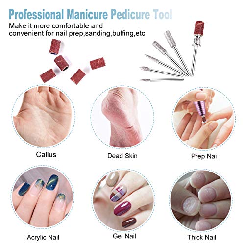 Nail Drill Bits Sanding Bands, 3 Color Coarse Fine Medium Grit Efile Sand Set Size #80#120#180 Electric File Nail Bits 3/32 Inch For Acrylic Gel Nails Cuticle Manicure Pedicure Polisher #TOP6