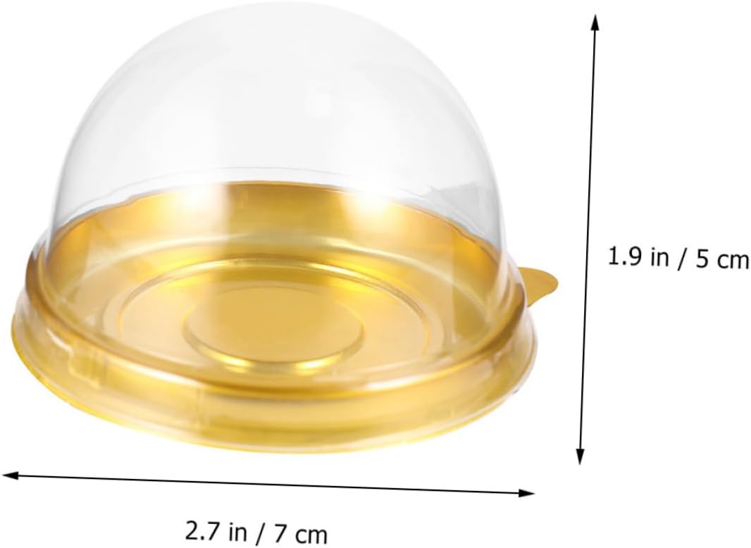 IMIKEYA 150pcs Round Plastic Moon Cake Wrapping Boxes Sturdy Dessert Containers for Safe Packaging for Baking and Giving