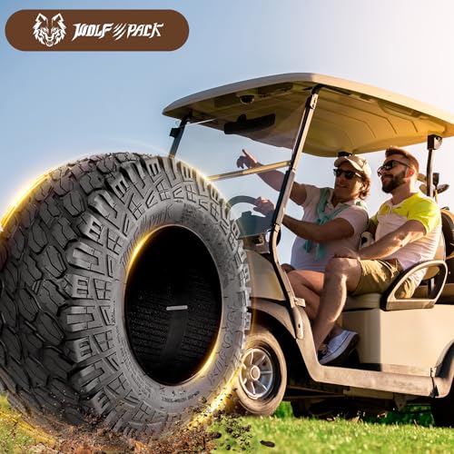 Wolf Pack Golf Cart Tires 18X8.5-8 18X8.50-8 All Terrain Non-Directional Tubeless Tire Multi-Terrain Tire with Superior Traction WP3010