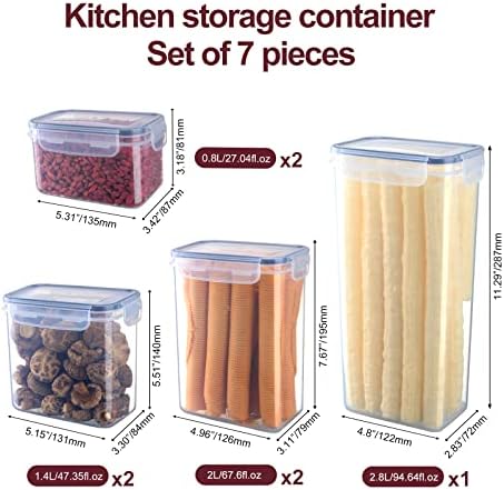 Kinsinder Airtight Food Storage Container with Labels, Cereal & Dry Food Storage Containers Ideal for Cereal, Flour, Sugar, Nuts, Pasta