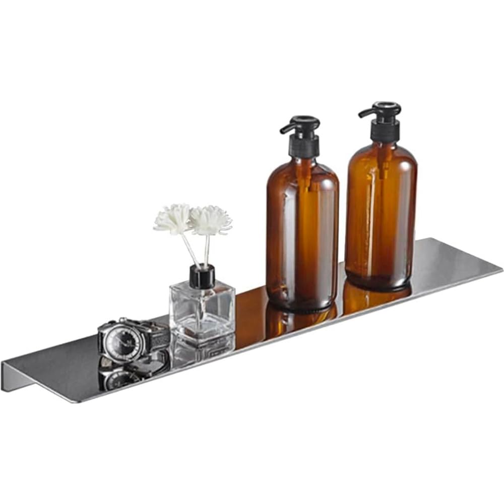 Biutimarden Estanteria Baño Sin Taladro 304 Acero Inoxidable Autoadhesiva Balda Sin Agujeros Antioxidante Organizador Estanteria para Baño Dormitorio Cocina（Cromo 40CM）
