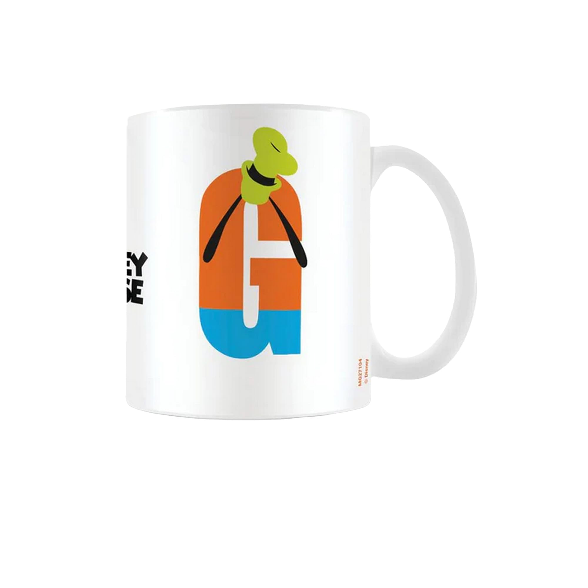 Disney Alphabet Personalised Mug (G for Goofy Design) 11oz Ceramic Coffee Mug in Presentation Disney Gift Box - Official Merchandise, White/Orange/Blue