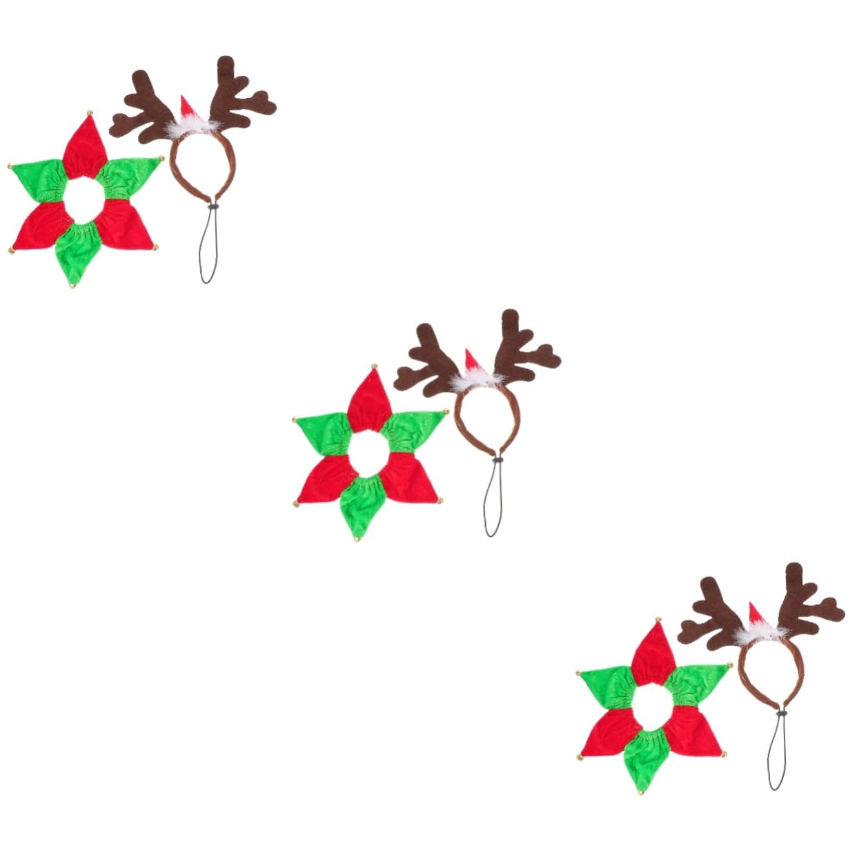 Accessoire de Noël pour chiens et chats : lot de 3 serre-têtes de renne pour fêtes