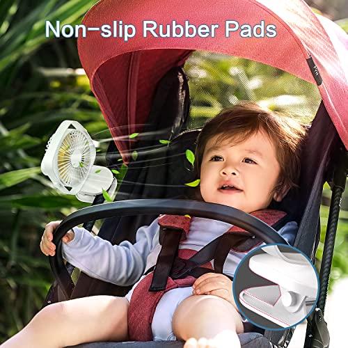 Versiontech. Clip On Fan,Small Desk Fan Portable Mini Fan For Bedroom Baby Stroller Fan Usb Personal Rechargeable Battery Operated Table Cooling Fan For Home Office Indoor Outdoor Travel Camping-White #TOP5