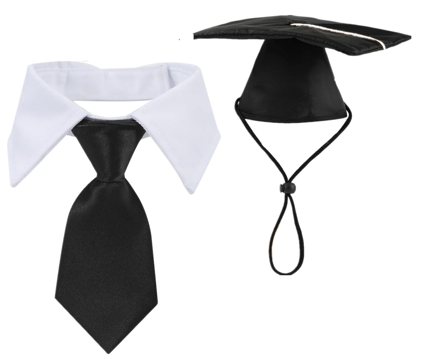 Dog Graduation Cap with Bow Tie Necktie Collar, Puppy Graduation Hat for Small Medium Large Dogs