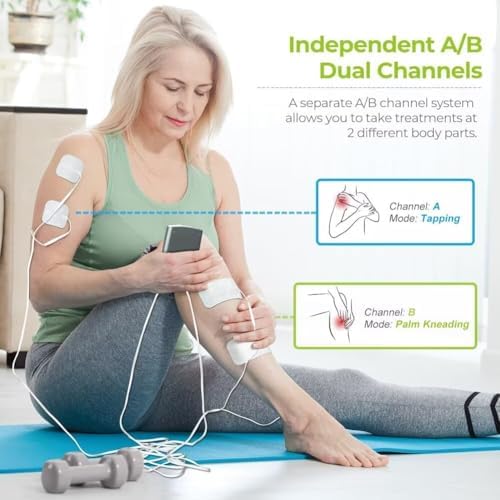 AUVON Dual Channel TENS Machine for Pain Relief, 8 TENS Unit Electrode Pads - 2