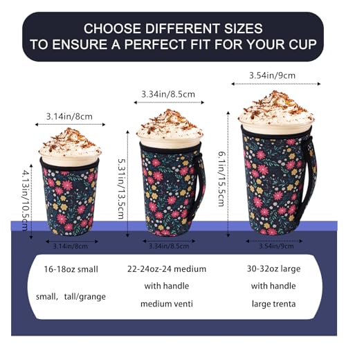 Image of Reusable Coffee Sleeve, Neoprene Sleeve, Fits 16-32oz Hot /Cold Cup