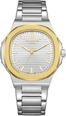 LEE COOPER LC08016.230 Mens Watch with Analogue Display and Silver Metal Strap, Silver, Strap