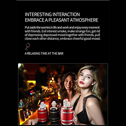 Zigarettenspender Weihnachtsmann Lustig Zigarettenspender für Herren, Pop up Holzfass Zigarettenschachtel für 10 Zigaretten, Weihnachtsmann Figur, Streichspielzeug Geschenk für Mann