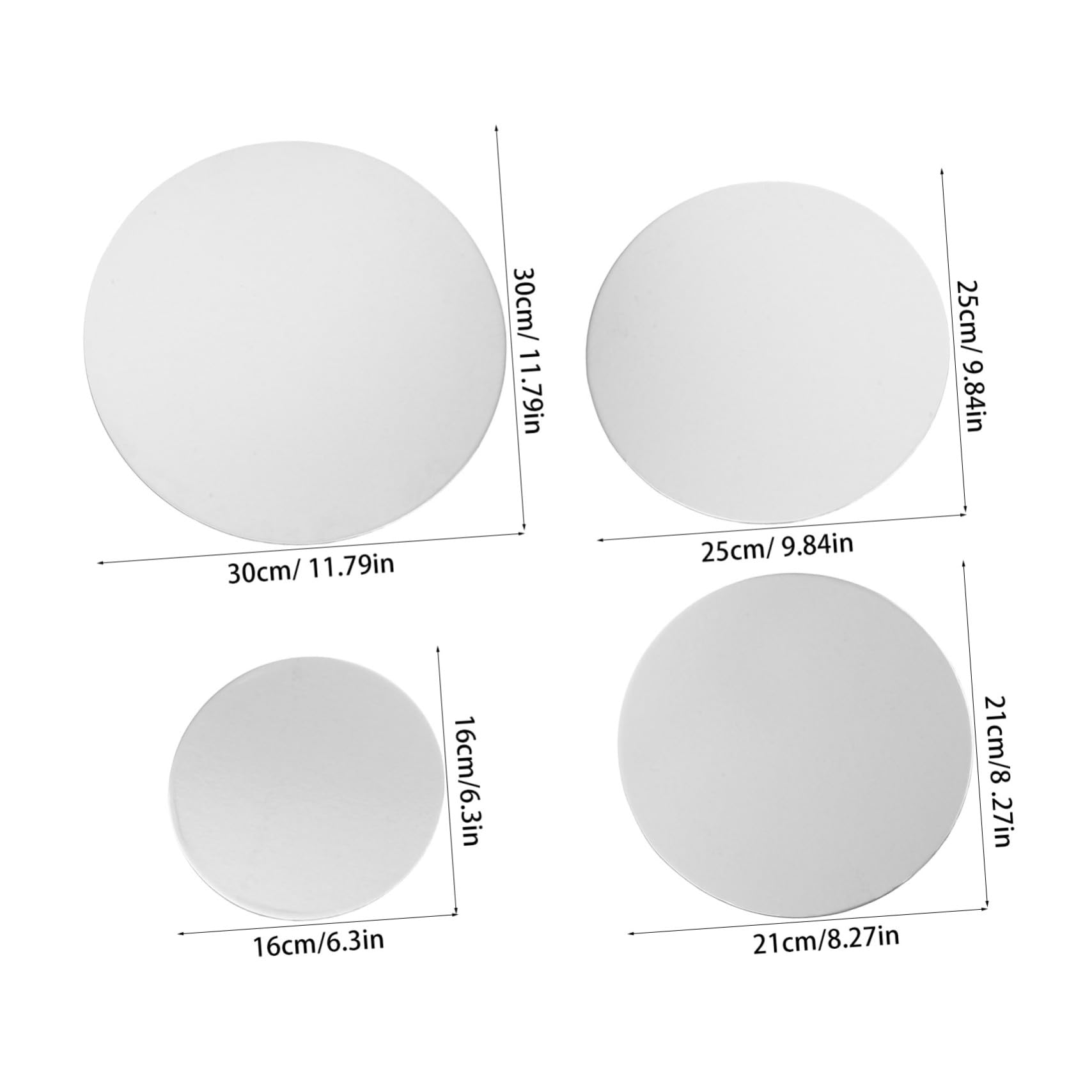 ERINGOGO 4pcs Round Cake Boards White Cardboard Base Circles for Dessert Crafts Thickness Easy Handling Versatile Design for Cake Presentation