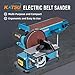 KATSU Tools 375W Bench Belt and Disc Sander – 150mm Disc, 100 x 914mm Sanding Belt, Adjustable Table & Dust Extraction – Ideal for Wood Metal Plastic, Model 100198