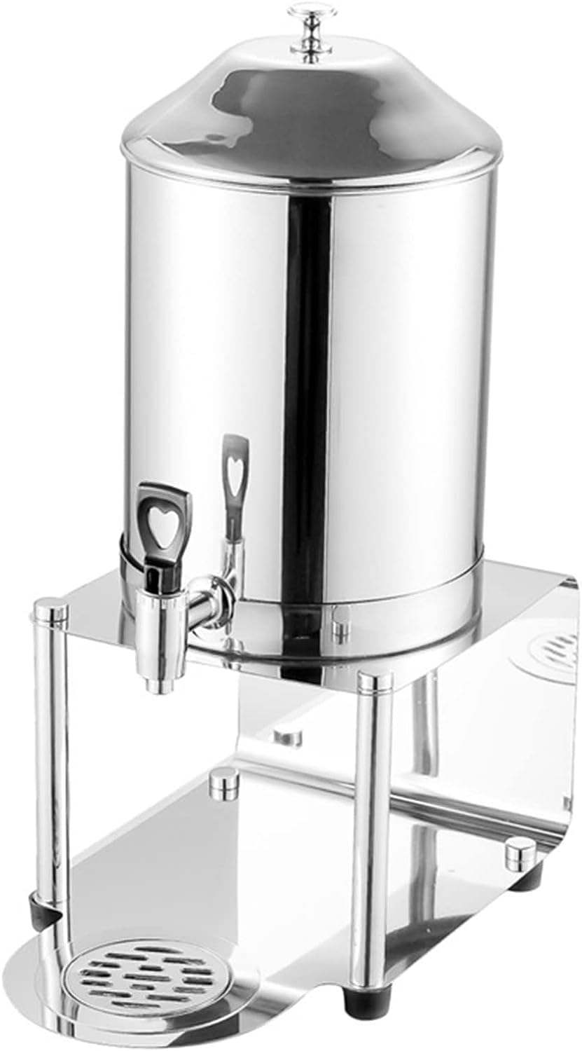 ASerZenith Stainless Steel Beverage Dispenser With Tap, Commercial 8L Container Jar, Cold Hot Drink Dispenser, For Parties Weddings Catering(Stainlesssteel)