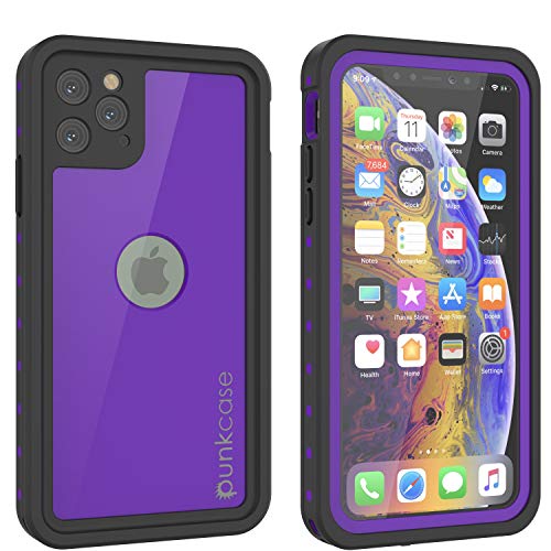 Punkcase iPhone 11 Pro Max Waterproof Case [StudStar Series] [Slim Fit] [IP68 Certified] [Shockproof][Dirtproof][Snowproof] 360 Full Body Armor Cover Compatible with Apple iPhone 11 Pro Max [Purple]