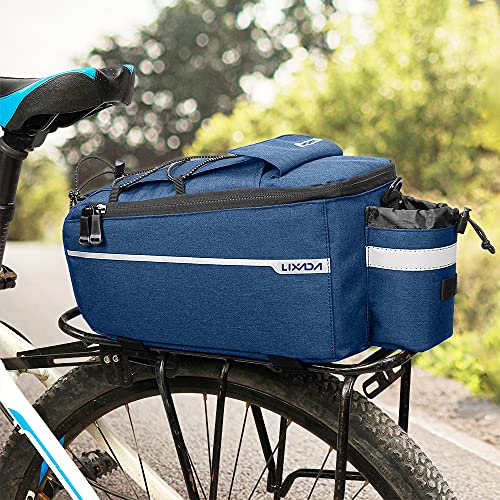 Lixada Bike Panniers Bike Trunk Bag Insulated Bag For Warm/Cool Items, Bicycle Rear Rack Storage Luggage Bicycle Seat Multifunctional Insulated Trunk Cooler Bag Shoulder Bag 11.4 6.3 6.7In (Dark Blue) #TOP3