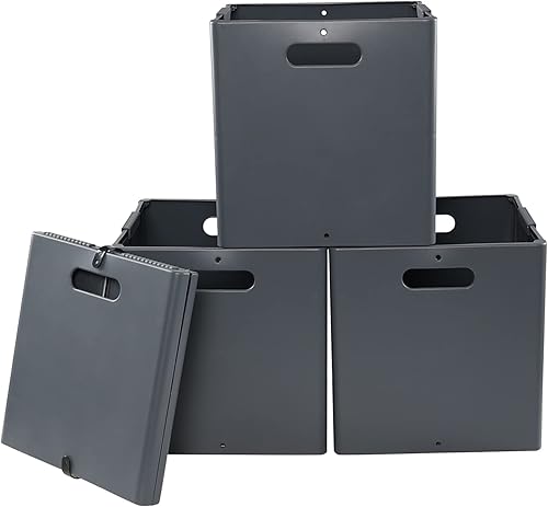 Miniatura 2 de Neadas Cubos de almacenamiento de plástico plegables de 20 cuartos de galón, cubos con asas, paquete de 4