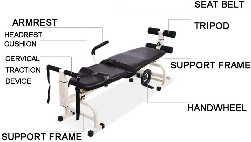 Cama de tracción de masaje, dispositivo de tracción cervical de la columna lumbar y cama de tracción lumbar, dispositivo de estiramiento corporal, tabla de cama ajustable, for fatiga lumbar y lesiones
