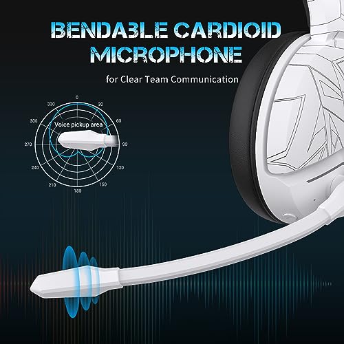 NUBWO G08 Wireless Gaming Headset with Crystal-Clear Microphone for PS5, PS4, PC, and Switch, 100-Hr Battery, Ergonomic Design (White) - Thumbnail 6