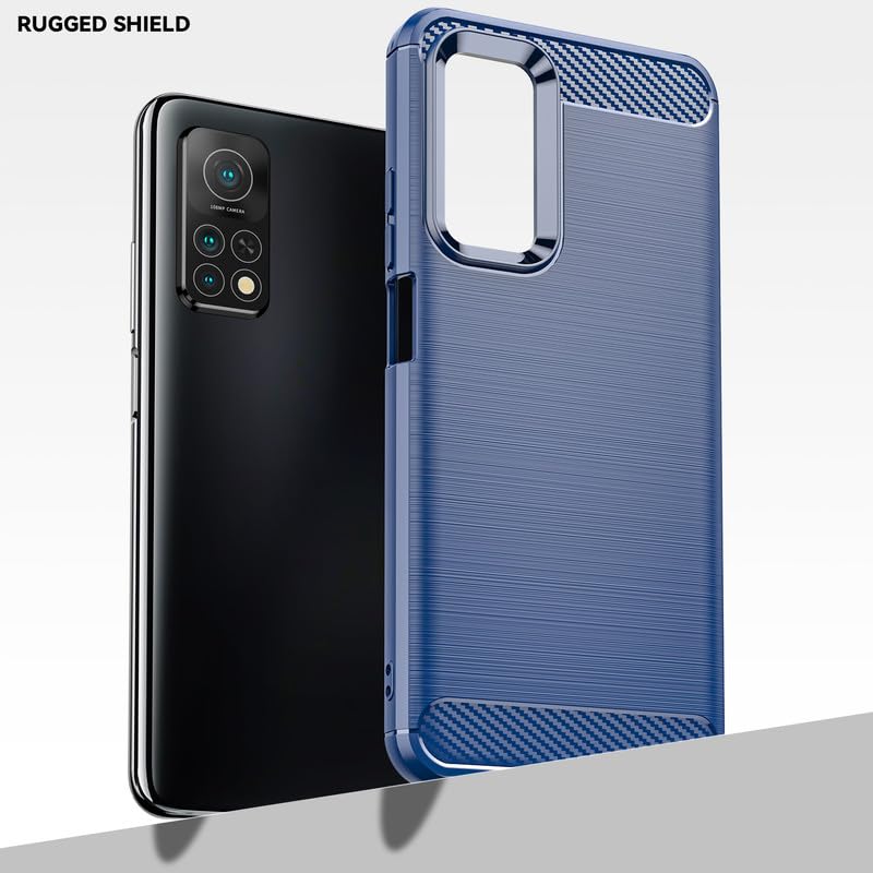 Image of Hybrid Carbon Fiber Back Case for Xiaomi Mi 10T / Mi 10T Pro (Blue)