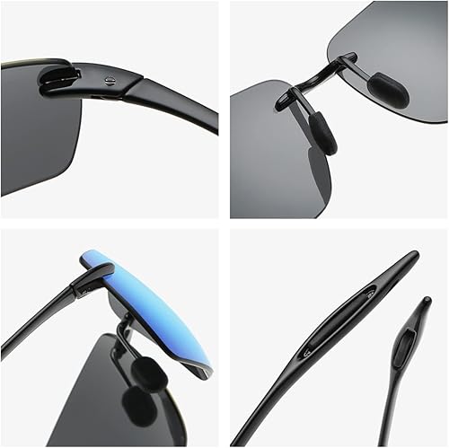Miniatura 4 de MIRYEA Lentes de sol deportivos polarizados sin montura para hombres y mujeres, para conducir, correr, pescar, golf, bloqueo UV, lentes de sol