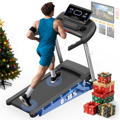 Kitopa Laufband für Zuhause, Treadmill bis 7PS und 20KM/H(12 MP/H), Profi Große Lauffläche Laufband mit 18 Steigung, Laufbander Klappbar mit interaktivem LCD-Display & Bluetooth, Laufbander bis 180KG Kitopa Laufband für Zuhause, Treadmill bis 7PS und 20KM/H(12 MP/H), Profi Große Lauffläche Laufband mit 18 Steigung, Laufbander Klappbar mit interaktivem LCD-Display & Bluetooth, Laufbander bis 180KG