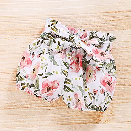 Dimoybabe Newborn Baby Girl Clothes Summer Infant Outfit Cute Ruffle Romper Short Set Solid Pink 0-3 Months 70Cm #TOP6