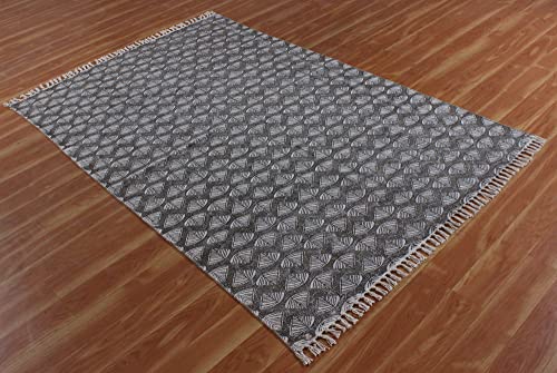 Tapis de couloir en coton tissé main au design géométrique chic