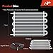 A-Premium Transmission Oil Cooler, Universal Aluminium 8 Pass Tube and Fin, Oil Cooler Kit with Hose Mounting Kit