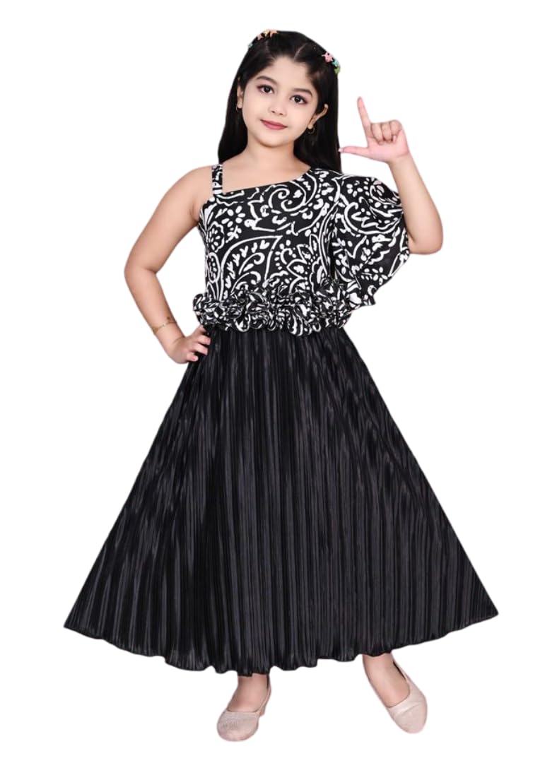 Kaarigari Girls Maxi Party Dress – Full-Length Elegant Dress for Birthday, Wedding, and Special Occasion