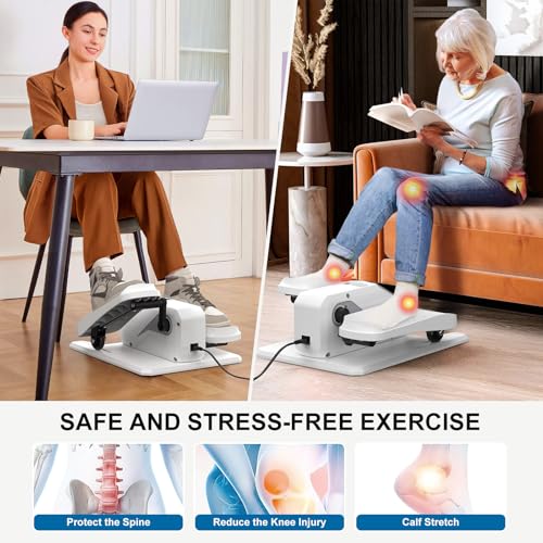 Image of VIVURN-018 Under Desk Elliptical 12 Speed 5 Modes Mini Motorized Leg Exerciser While Sitting for Seniors As Seen on TV with Non-Slip Mat Quiet & Portable Electric Pedal Exerciser for Home and Office